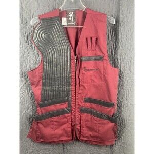 Browning Vest Men XL Red Maroon Shooting Padded Shoulder Hunting Trap Cargo Mesh